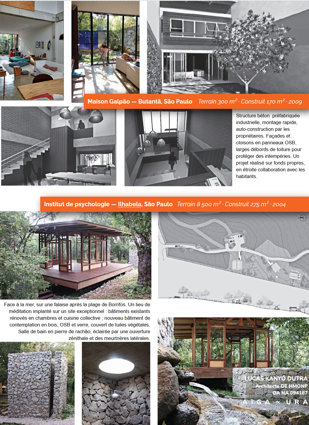 Planche de présentation de deux projets